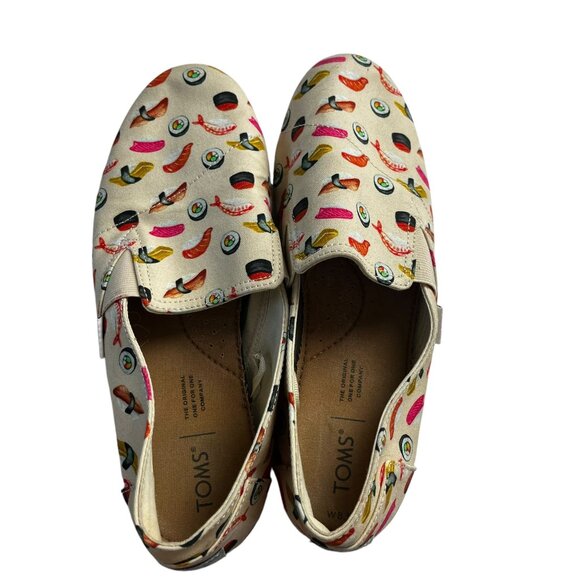 Toms Alpargata Women's Redondo Natural Sushi Dinner Print Shoes Size 8. - Picture 6 of 6